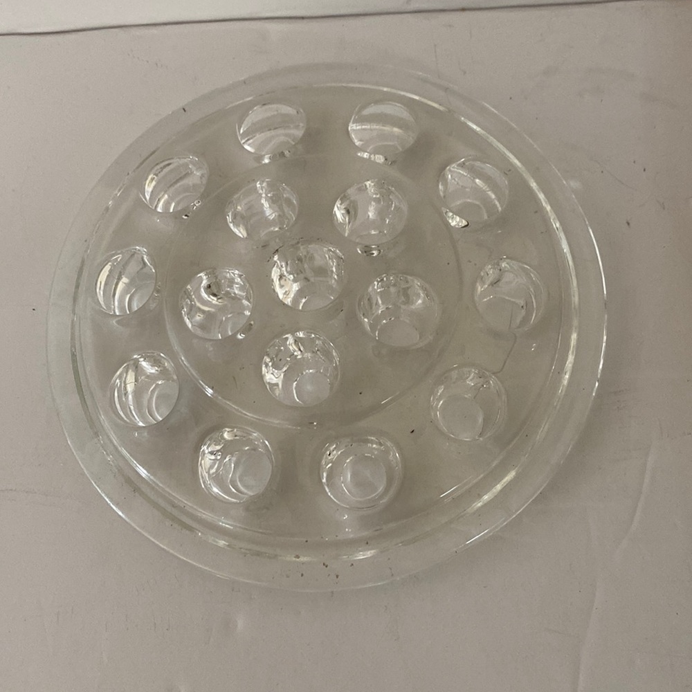 Vintage Flower Frog Glass 16-Hole Floral 3 dimensional